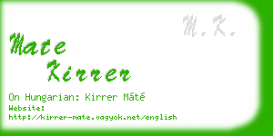 mate kirrer business card